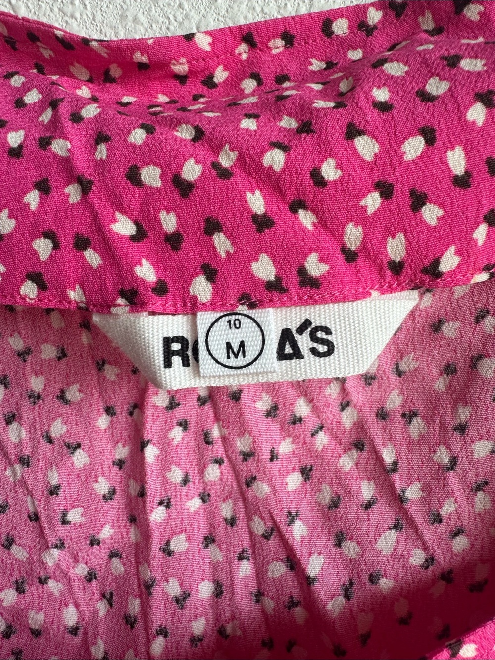 Rolla’s Roxanne Mini Tulips Blouse Medium Hot Pink Floral Feminine Boho 90s Y2K - Picture 4 of 9